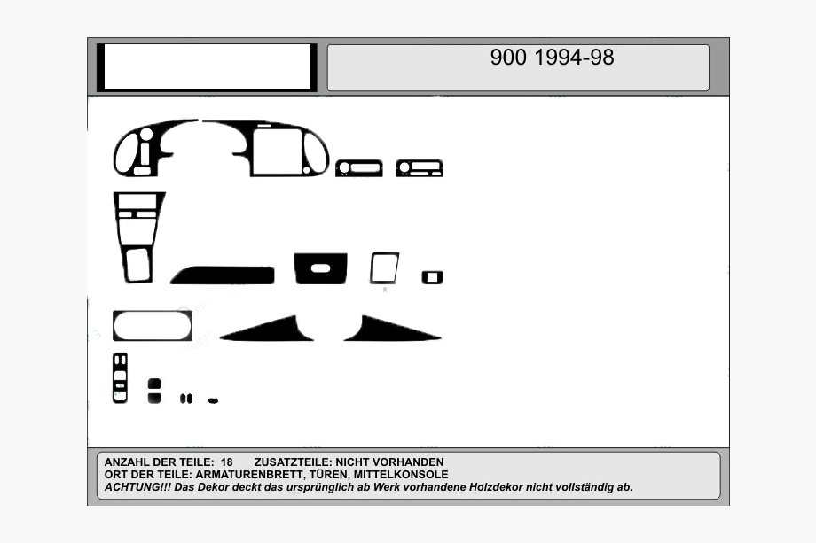 Saab 900 1994–1998 Tilbud! Instrumentbordbeklædning (carbon-look) Image