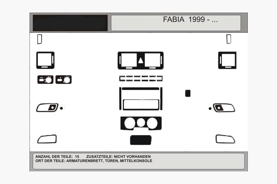 Skoda Fabia 2000–2007 Tilbud! Instrumentbordslister (mørk trælook) Image