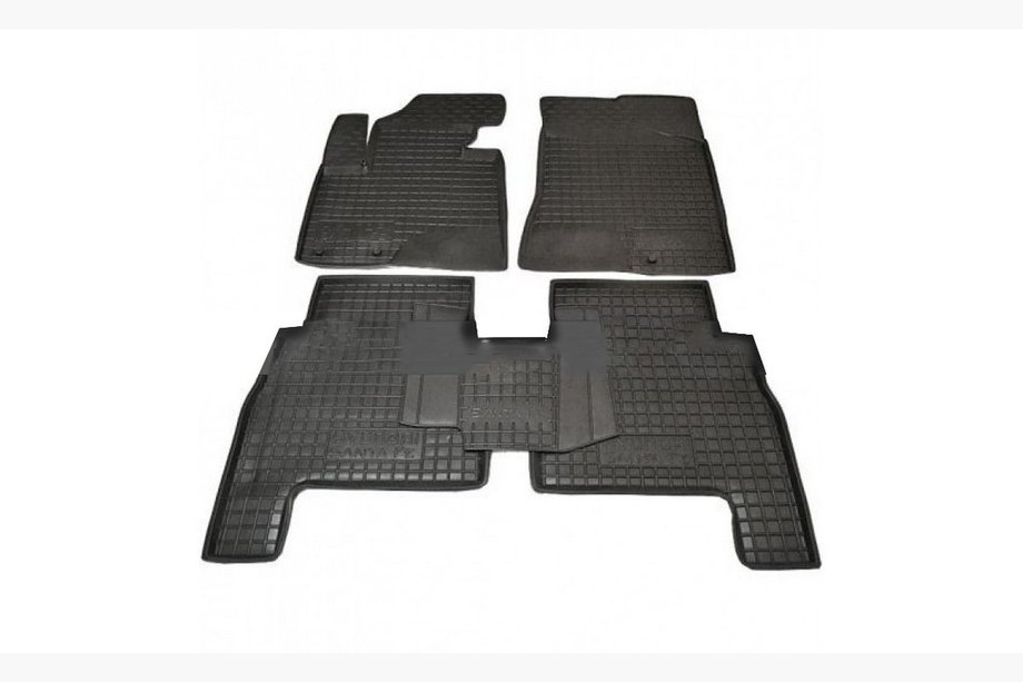 Hyundai Santa Fe 2 2006–2012 Gummimåtter med høj kant 2006-2010 (Autogumm) Image