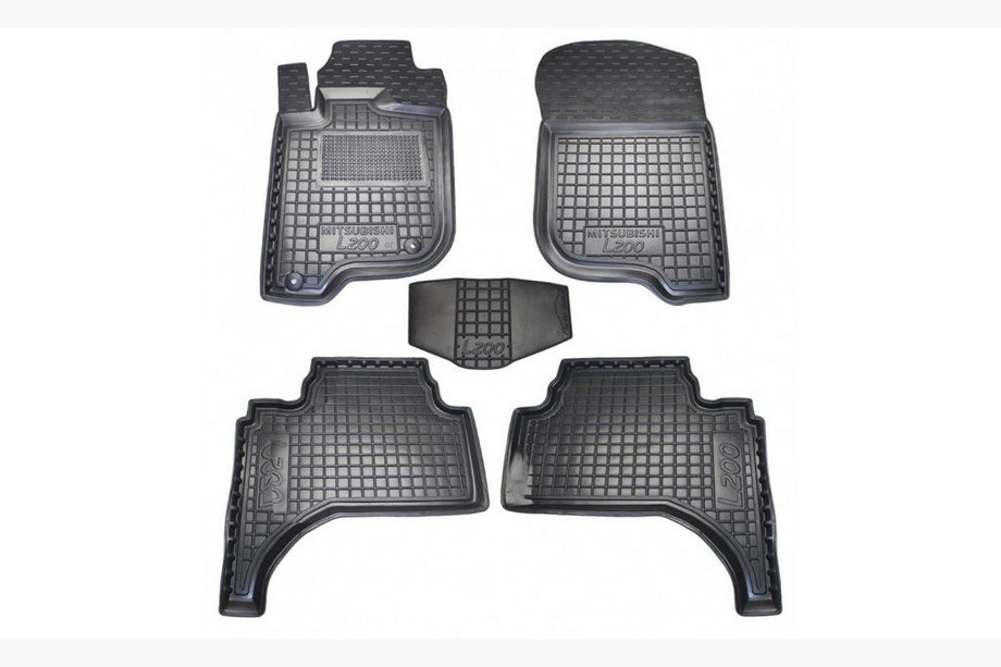 Mitsubishi L200 2006–2015 Gummimåtter med kant Short base (Autogumm) Image