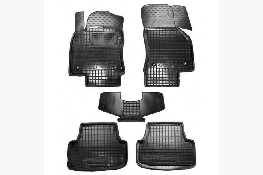 Volkswagen Golf 7/E-Golf 2012–2020 Gummimåtter med høj kant (Autogumm) Image