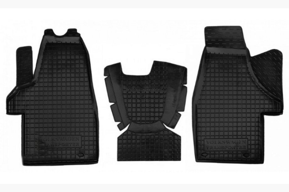 Volkswagen T5 2010–2015 Gummigulvmåtter med høj kant Transporter forreste 1+1 (Autogumm) Image
