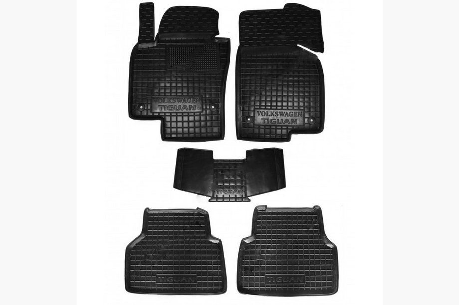 Volkswagen Tiguan 2007–2016 Gummimåtter med høj kant (Autogumm) Image