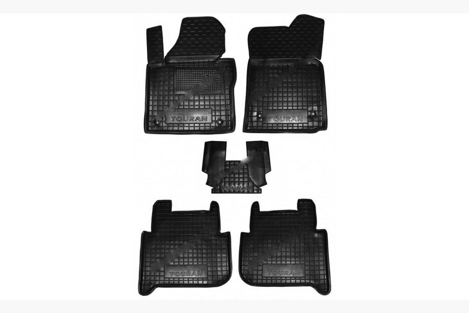 Volkswagen Touran 2010–2015 Gummimåtter med høj kant (Autogumm) Image