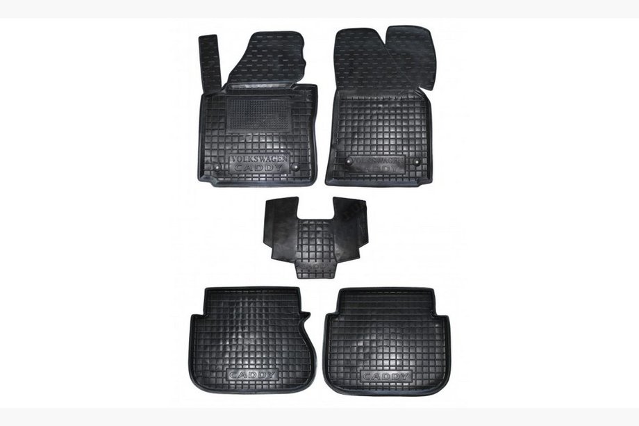 Volkswagen Caddy 2004–2010 Gummimåtter med høj kant (Autogumm) Image