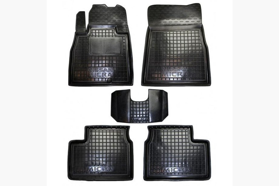 Nissan Micra K13 2011–2016 Gummimåtter med kant 2013+ (Autogumm) Image