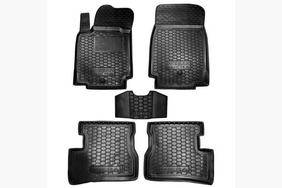 Nissan Micra K12 2003–2010 Gummimåtter med høj kant (Autogumm) Image