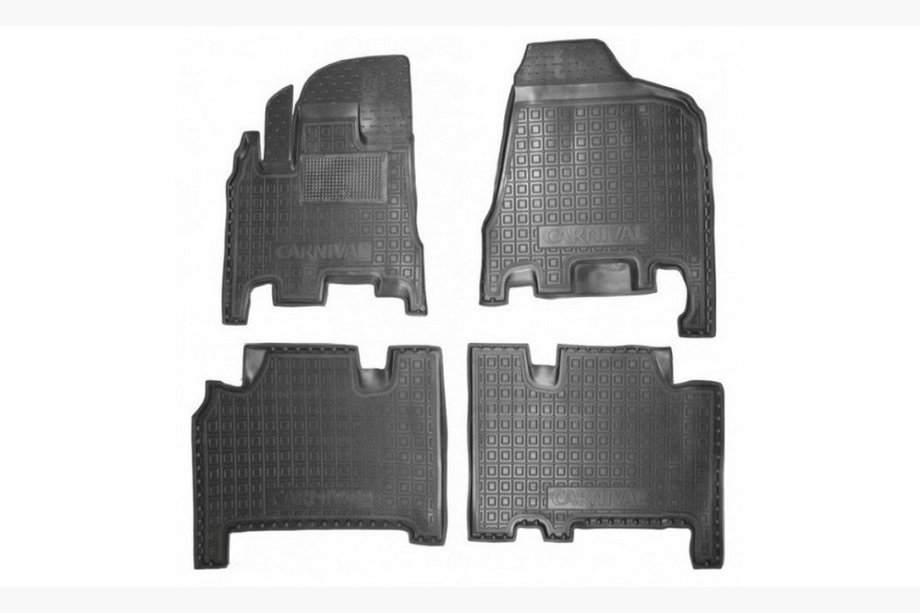 Kia Carnival 2002–2013 Gummimåtter med kant АКПП 2006+ 1. og 2. række (Autogumm) Image