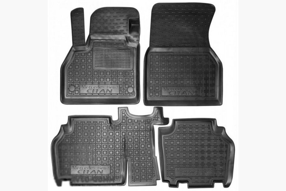 Mercedes Citan 2013–2021 Gummimåtter med høj kant (Autogumm) Image