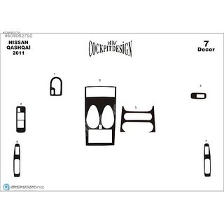 Instrumentbrætpanel-indsatser (Meric) Nissan Qashqai 2010–2014 foto 3