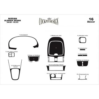 Instrumentbordbeklædning (00-03) Nissan Almera N16 2000–2006 foto 2