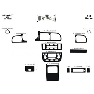 Instrumentbordpanel afdækninger (Meric, 1999-2004) Peugeot 406 1995–2004 foto 3