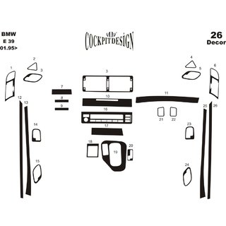 Instrumentbordbeklædning BMW 5-serie E39 1996–2003 foto 4