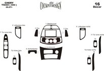 Chery Tiggo 1 2005–2016 Instrumentbordbeklædning (stort sæt) Mørkt træ foto 11