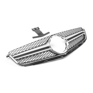 AMG Silver frontgrill (til C63) Mercedes C-class W204 2007–2015 foto 1