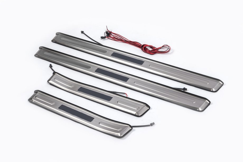 Toyota Land Cruiser Prado 150 2009–2023 Dørtrinslister med belysning (4 stk., rustfrit stål) Image