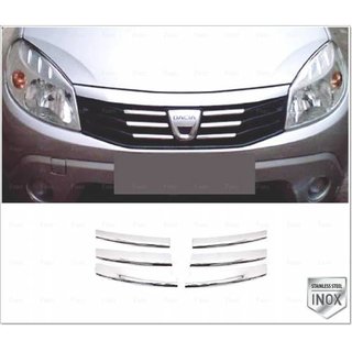 Frontgrill-kantliste (rustfrit stål) Dacia Sandero 2007–2013 foto 3
