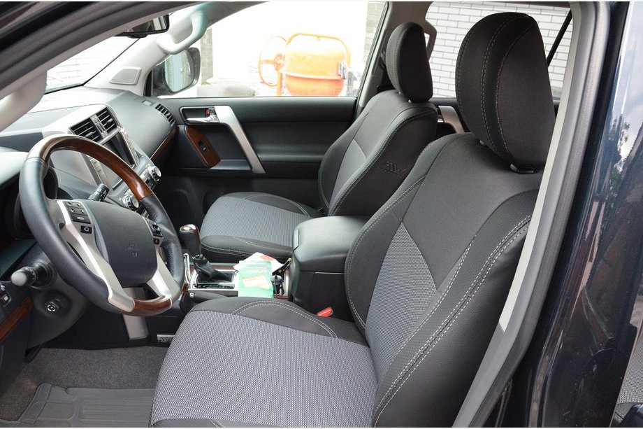 Toyota Land Cruiser Prado 150 2009–2023 Sædeovertræk (kunstlæder + stof, Premium) Image