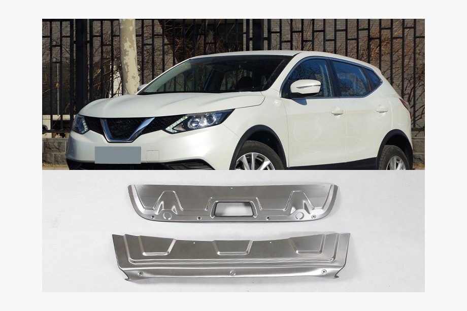 Nissan Qashqai 2014–2021 NEDSAT! Front- og bagkofanger lip V2 (rustfrit stål) Image