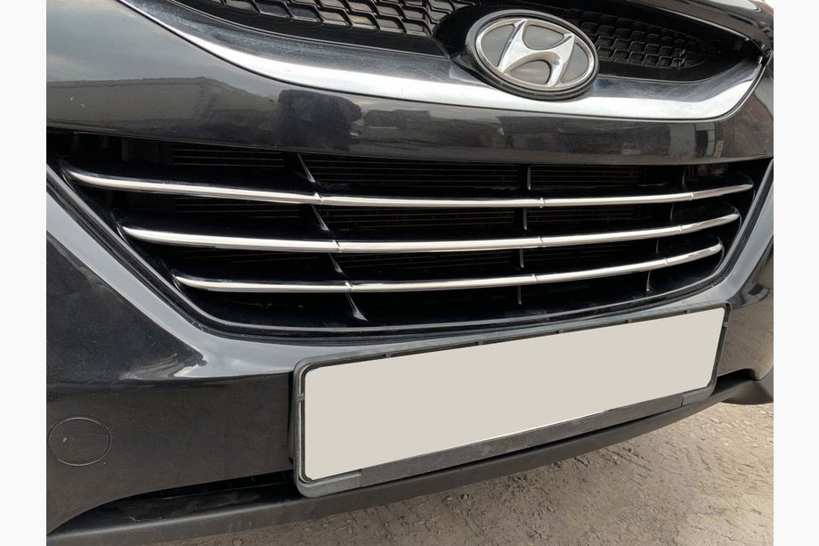 Hyundai IX-35 2010–2015 Lister til kølergrill (3 stk., rustfrit stål) Image