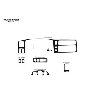 Instrumentbordslister (2002-2007) Mitsubishi Pajero Sport 1996–2007 foto 3