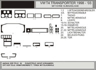 Volkswagen T4 Caravelle/Multivan 1990–2003 Tilbud !!! Instrumentbordslister i trælook, Hartman foto 1
