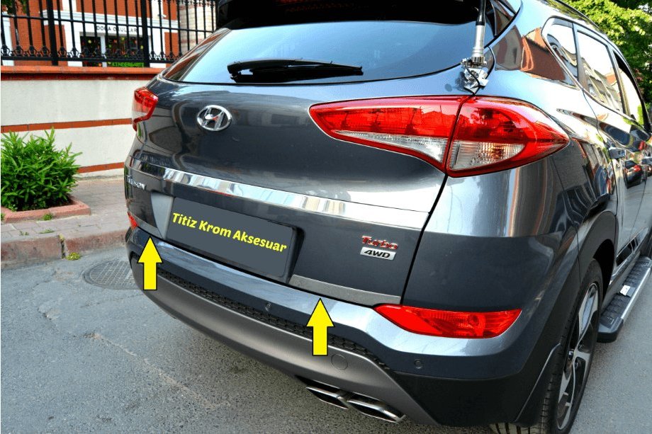 Hyundai Tucson TL 2016–2021 Bagklapskantbeskytter (2 dele, rustfrit stål) Image
