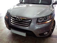 Hyundai Santa Fe 2 2006–2012 Kølergrill-lister (2010-2012, 4 stk., rustfrit stål) foto 2