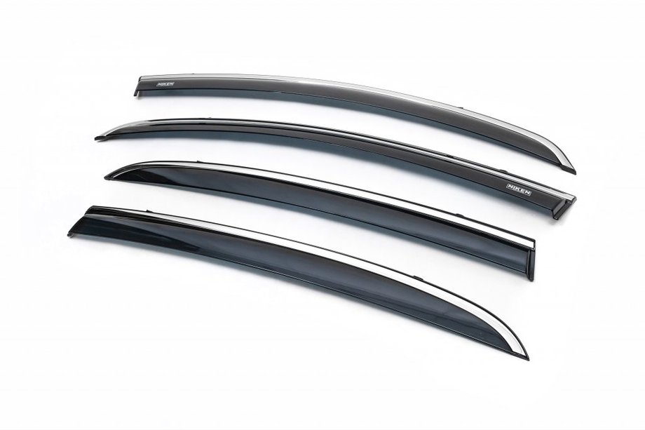 Opel Corsa D 2007–2014 Vindafvisere med kromliste (4 stk., Niken) Image
