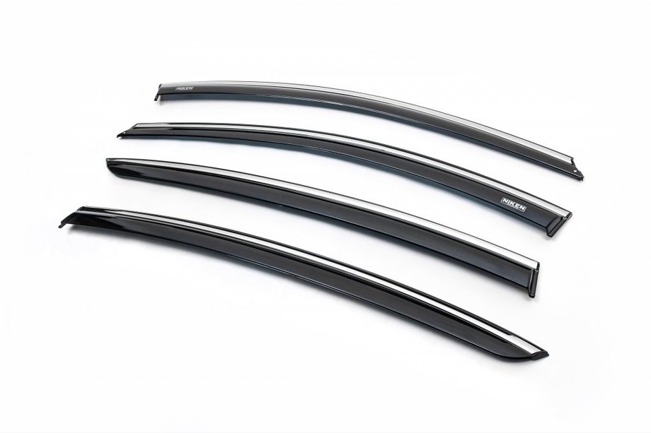 Renault Fluence 2009–2016 Vindafvisere til sideruder med krom (4 stk., Niken Chrome) Image