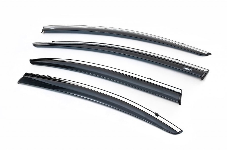 Honda Civic Sedan IX 2011–2016 Vindafvisere med kromliste (4 stk., Niken) Image