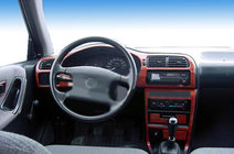 Nissan Sunny 1990–1995 Kampagne! Instrumentbrætindlæg i trælook foto 1