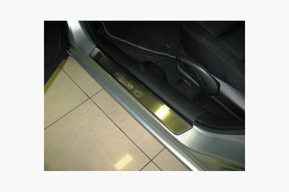Mazda 6 2003–2008 Dørtrinslister Nathaniko (4 stk., rustfrit stål) Premium - 3M tape, 0,8 mm Image