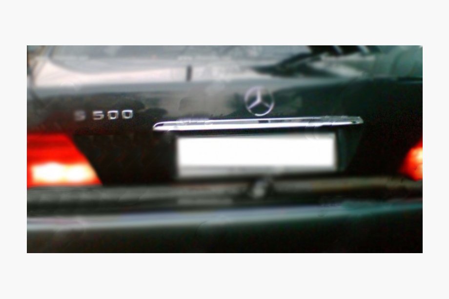 Mercedes S-class W140 1991–1998 Rustfri liste over nummerpladen Foto 1