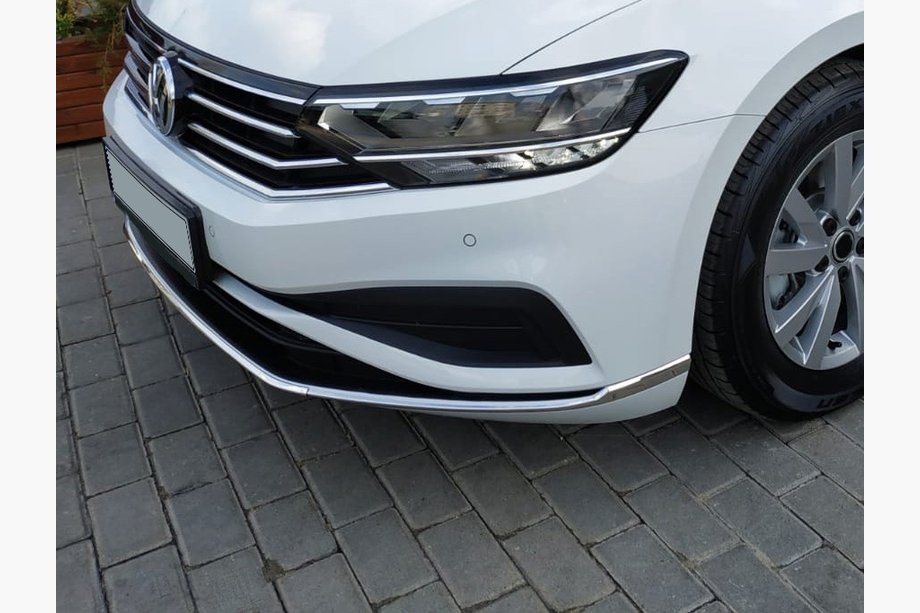 Volkswagen Passat B8 2015–2023 Kromlister til forreste kofanger (2019+, 3 stk., rustfrit stål) OmsaLine - italiensk rustfrit stål Image