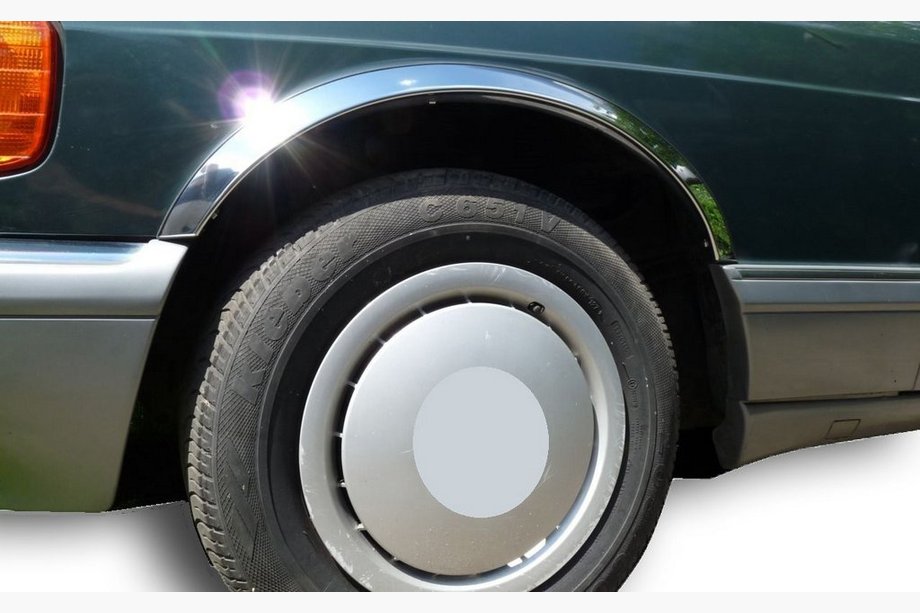 Mercedes S-class W126 1979–1991 Skærmkantlister (4 stk., rustfrit stål) Image