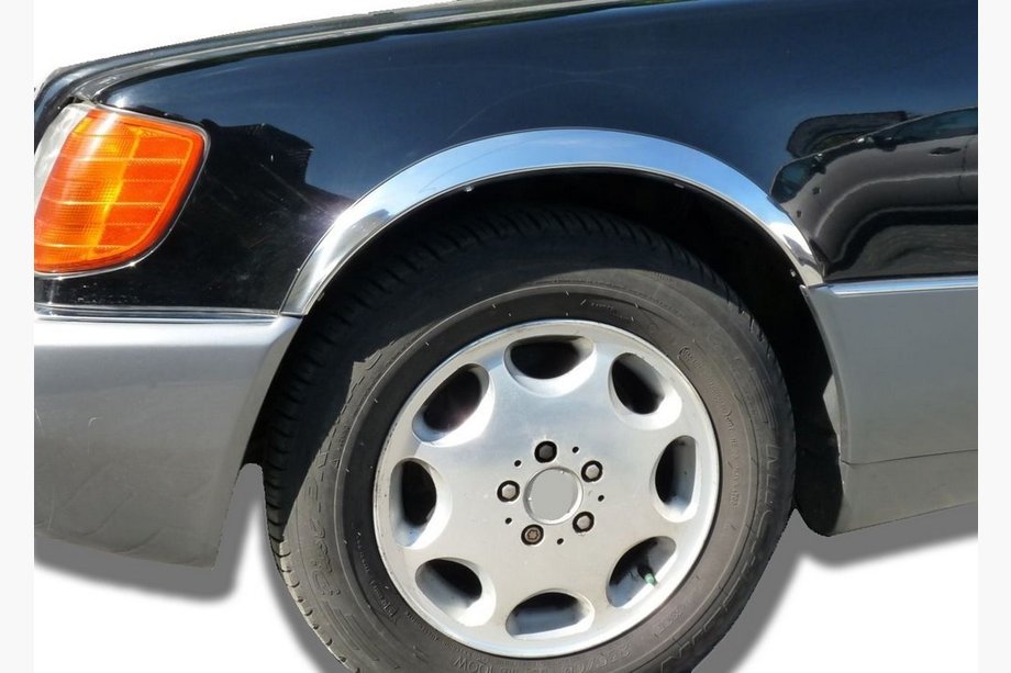 Mercedes S-class W140 1991–1998 Skærmkantlister (Short/Long, 4 stk., rustfrit stål) Foto 1