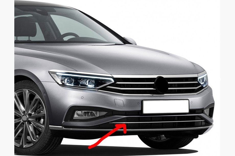 Volkswagen Passat B8 2015–2023 Øvre kofangerliste (2019+, 1 stk, rustfrit stål) Image