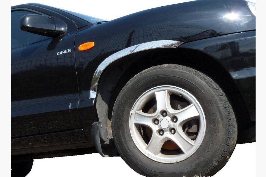 Hyundai Santa Fe 2 2006–2012 Krom skærmkantslister 2006-2009 (4 stk, rustfrit stål) Image