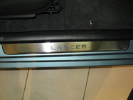 Mitsubishi Lancer 9 2004–2008 Dørtrinslister Nathaniko (4 stk., rustfrit stål) Nataniko Premium dørtrinslister (4 stk., rustfrit stål) foto 1