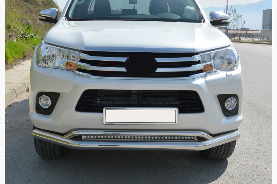 Toyota Hilux 2015– Dobbelt frontbeskyttelsesboejle Vegas (2015-2020, rustfrit staal) Image