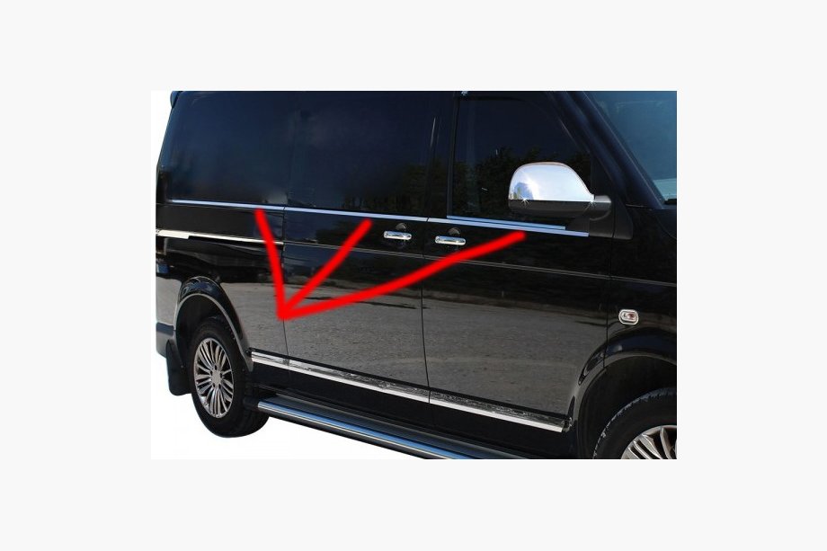 Volkswagen T5 2010–2015 Nedre vindueslister (6 dele, rustfrit stål) Kort akselafstand Foto 11