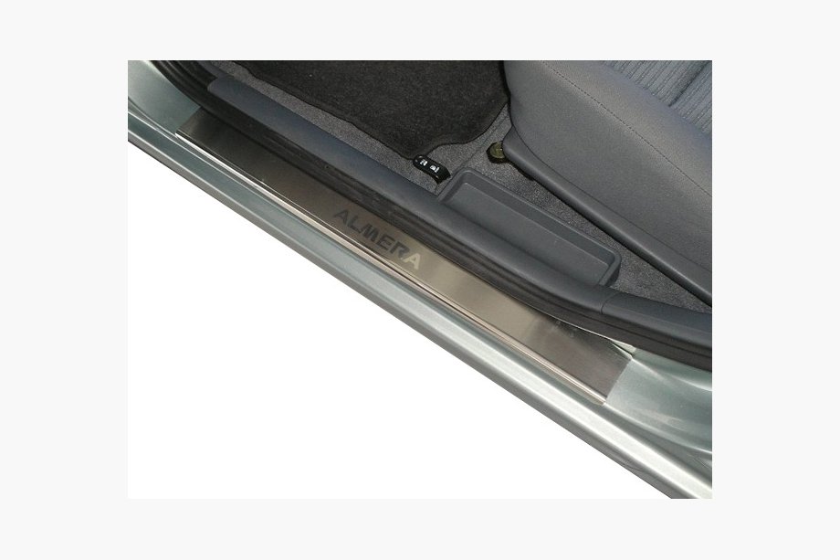 Nissan Almera B10 Classic 2006–2012 Dørtrinslister Nathaniko (4 stk., rustfrit stål) Premium - 3M tape, 0,8 mm Image