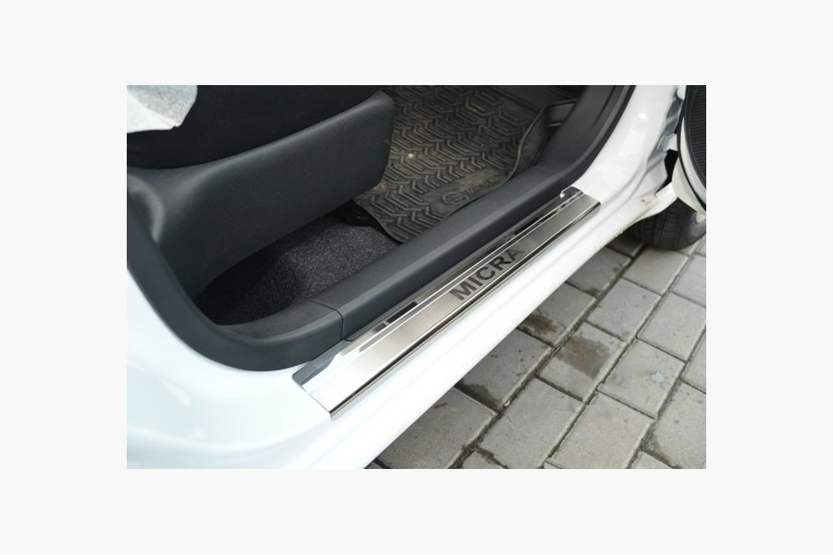 Nissan Micra K13 2011–2016 Dørtrinslister Natanika Premium (4 stk., rustfrit stål) Image