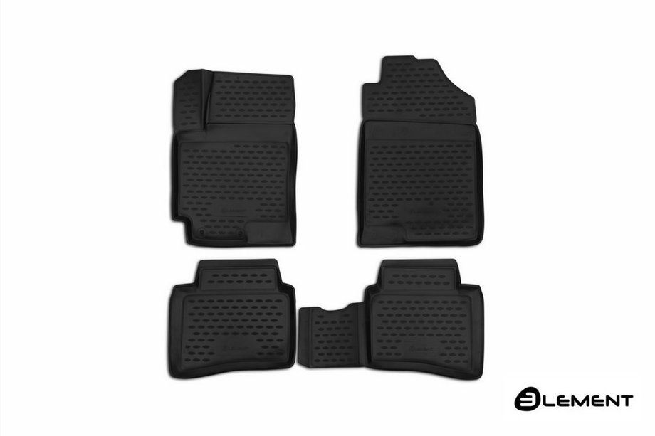 Kia Rio 2017– Gummimåtter 3D til kabinen (4 stk., Novline) SD/HB (X-Line) Image