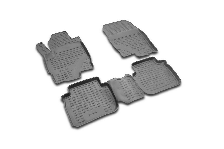 Mitsubishi Colt 2004–2012 (2003↗) Gummimåtter til kabine (4 stk, Novline) 5D Image