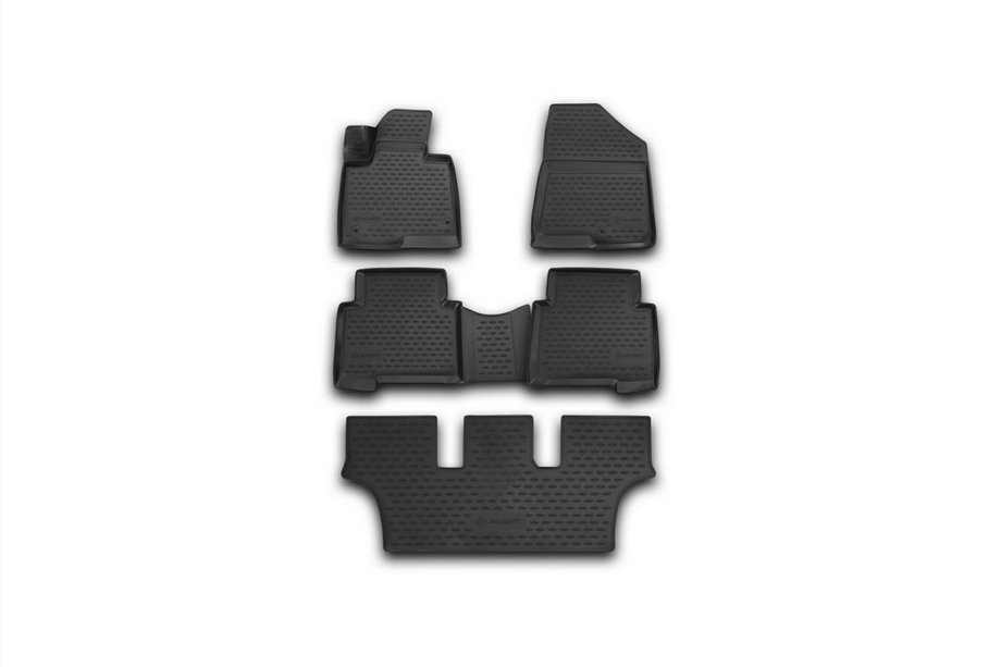 Hyundai Santa Fe 3 2012–2018 3D gummimåtter til kabinen (sæt med 5 stk., Novline) Grand Foto 1
