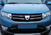 Dacia Sandero 2013–2020 Krom pyntelister til grill, variant 1 (4 stk., rustfrit stål) foto 1