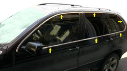 BMW X5 E53 1999–2006 Komplet vinduesrammelistesæt (12 stk., rustfrit stål) foto 1