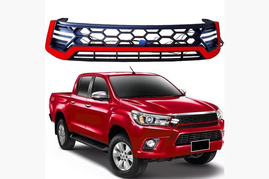 Toyota Hilux 2015– Frontgrill med LED Sort Image